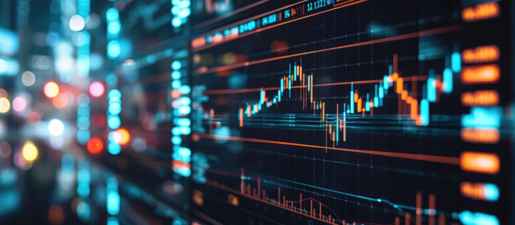 Stock prices on screen